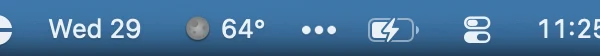 The macOS menu bar showing Forecast Bar with a weather icon and temperature