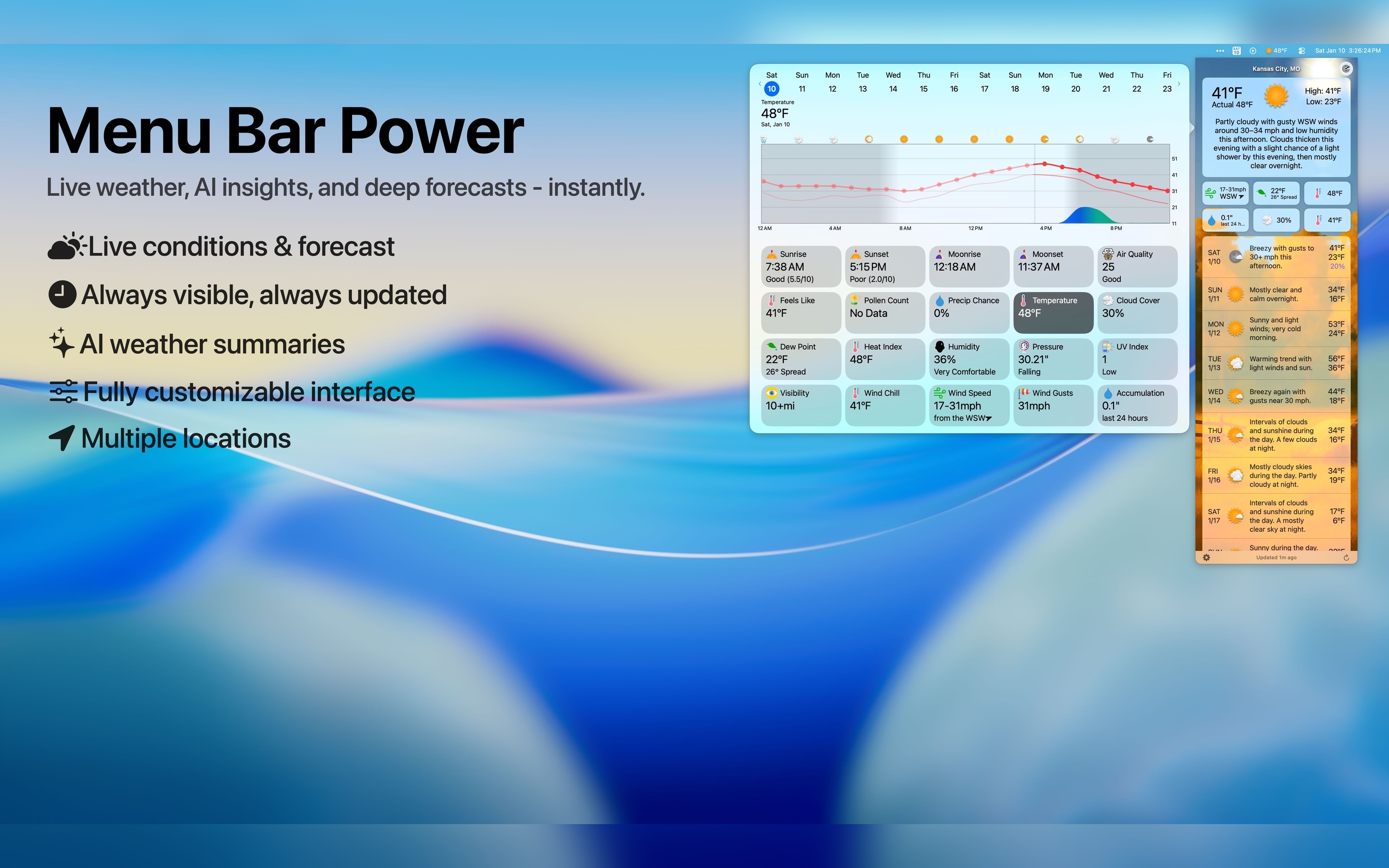 Forecast Bar Mac menu bar